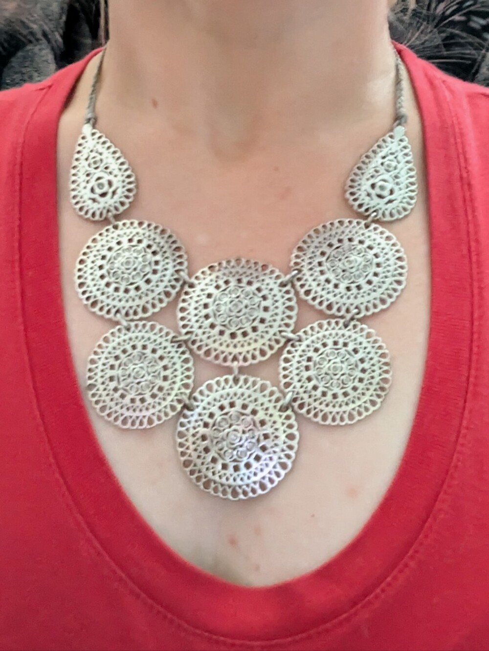 Stella & Dot Medina Silver Tone Statement Necklace - Women Jewelry